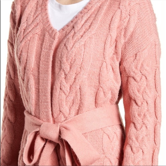 Rachel Parcell Cozy Cable Belted Long Cardigan - Picture 3 of 8